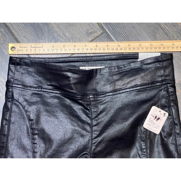NWT‎ Free People Double Dutch Slit Skinny Pants Faux Leather Coated Black Size S - Picture 8 of 14